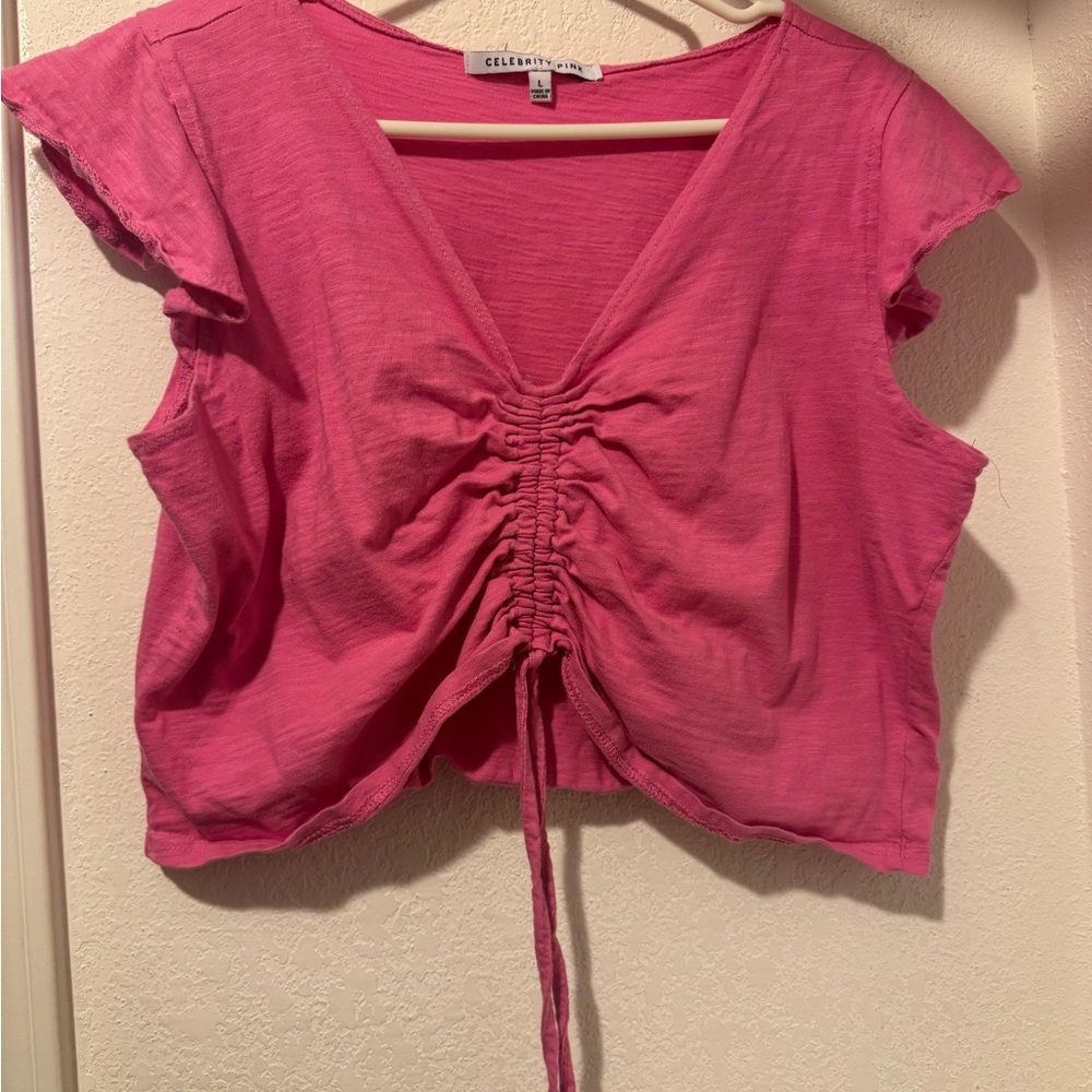 Celebrity Pink Women's Ruched Pink Top